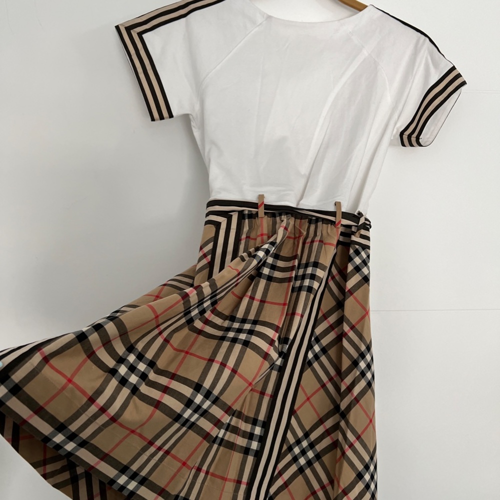 BURBERRY Nova Check Short Sleeve Midi Dress Everyday Sundress Party - Picture 2 of 10